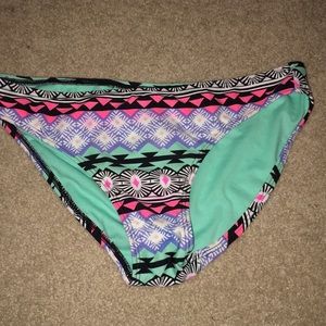 Colorful patterned bikini bottom